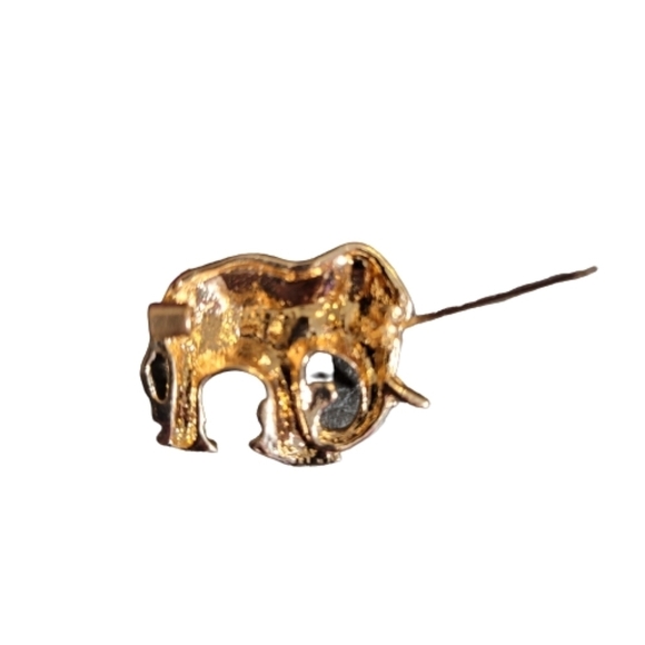 ELEPHANT pin brooch black red gold - Picture 3 of 3